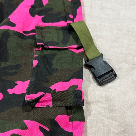 Boohoo Pink and Green Camo Track Pants - Picture 5 of 6